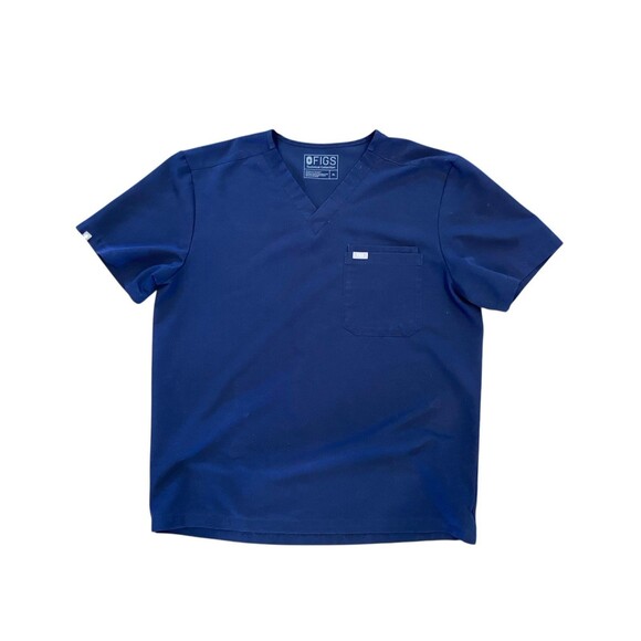 Figs Mens Leon Three-Pocket Scrub Top Size XL Navy Nursing Healthcare Lab FM1500 - Picture 1 of 11